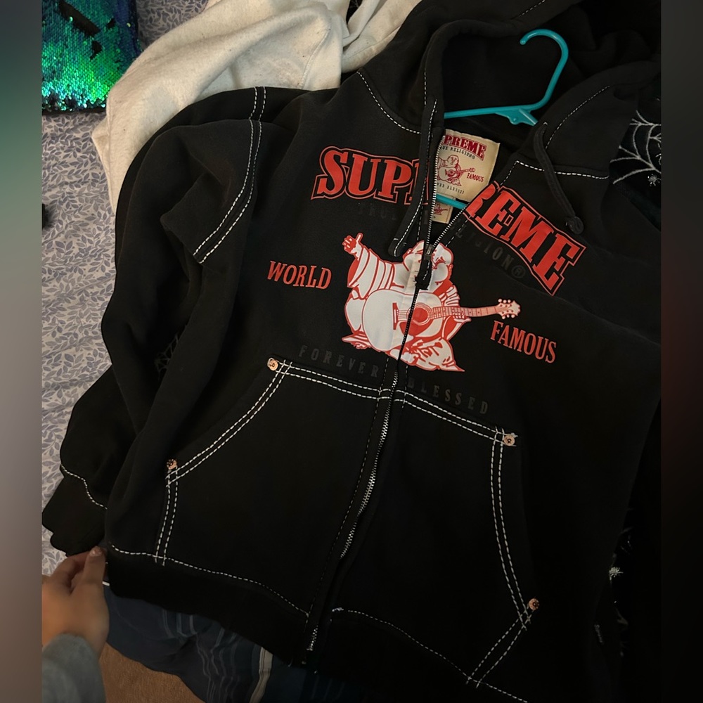 supreme x true religion hoodie